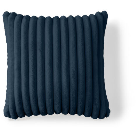 Sierra - coussin - en fausse fourrure côtelé - 40x40 cm - bleu ardoise
