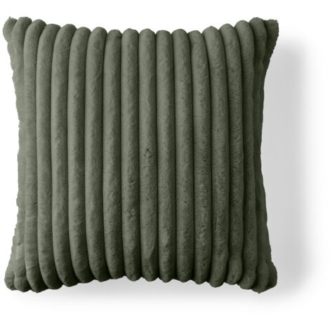 Sierra - coussin - en fausse fourrure côtelé - 60x60 cm - vert