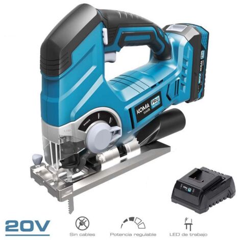 Sierra de calar 20V con 1 batería 2.0A y cargador 08772 - Koma Tools Pro Series
