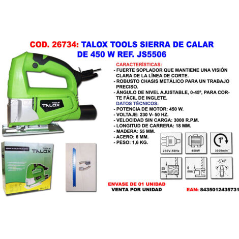 Sierra de calar TALOX TOOLS 450 W JS5506