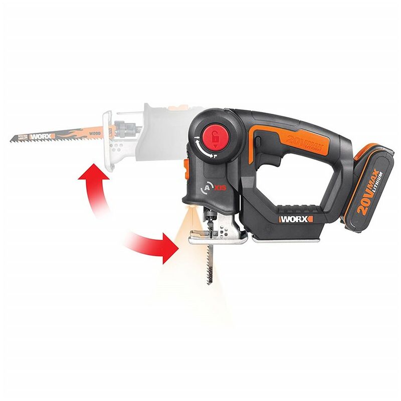 

WX550 Axis – Sierra 2 en 1, Sable y Calar Pendular 20V 2.0Ah - Worx