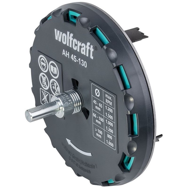 

WOLFCRAFT 5978000 - AH 45-130 - sierra de corona ajustable para las planchas de placa de yeso diam 45 - 130 mm