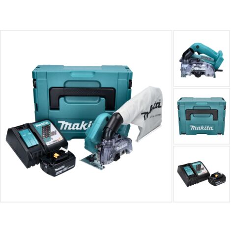 Sierra de diamante sin cable Makita DCC 500 RG1J 125mm sin escobillas 18V + 1x Batería 6.0Ah + Cargador + Maletín Makpac