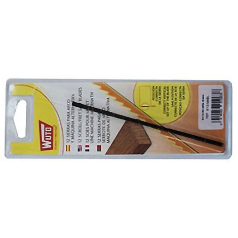 Sierra de marqueteria para madera, 6/13cm 20tpi (blister 12 unid.) wuto