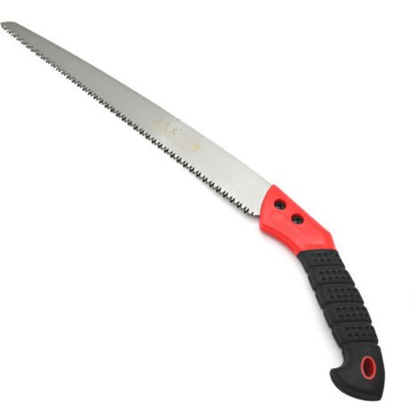 Sierra de poda profesional de hoja recta de 35 cm con estuche protector.