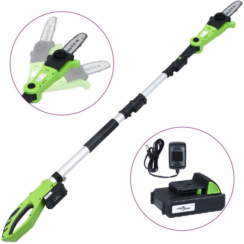 

Youthup - Sierra de pértiga sin cable con batería ion-litio 20V 1500 mAh - Verde y negro