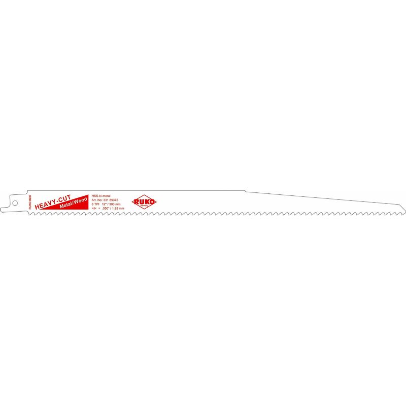 

33189375 - PACK DE 5 SIERRAS DE SABLE ACERO DE CORTE ULTRA RÁPIDO (BOSCH S 1411 DF) LARGO 300 MM, PASO 1,25 MM - Ruko