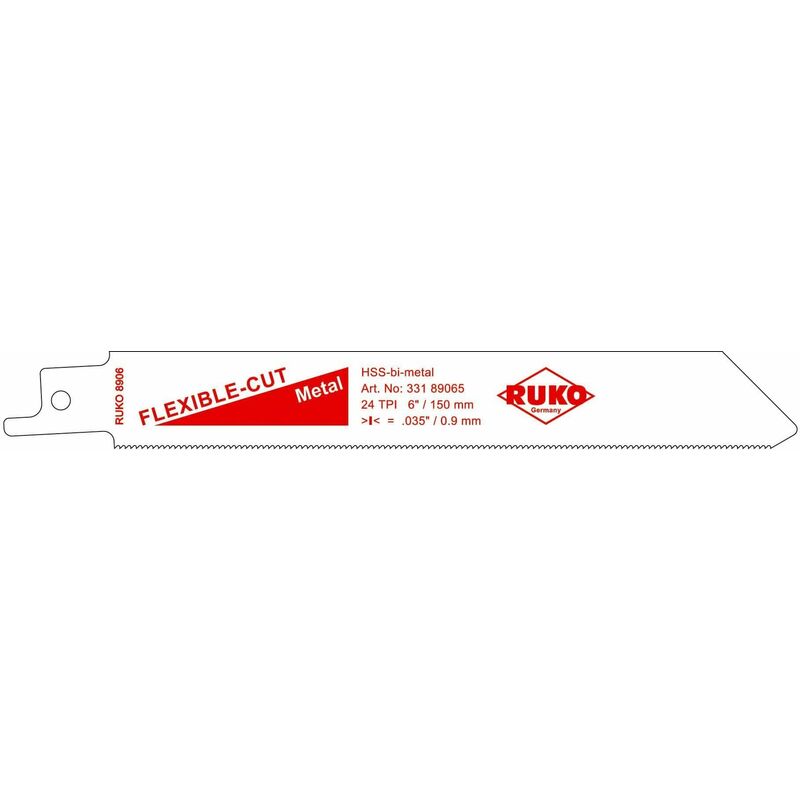 

33189065 - PACK DE 5 SIERRAS DE SABLE ACERO DE CORTE ULTRA RÁPIDO (BOSCH S 922 AF) LARGO 150 MM, PASO 1 MM - Ruko