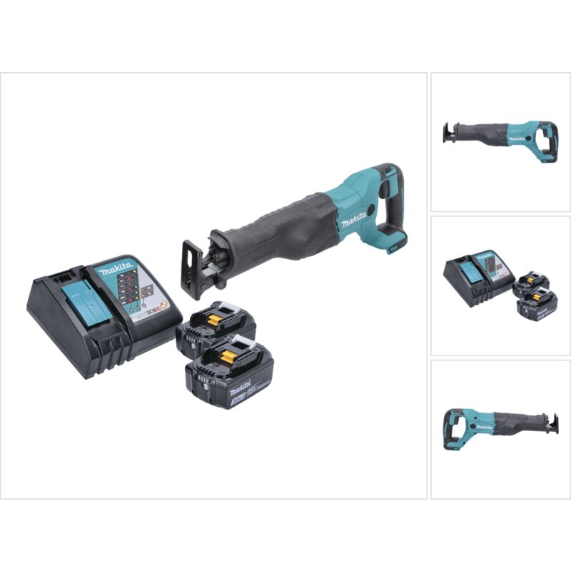 Makita - Sierra de sable sin cable djr 186 rf 18 v + 2 baterías de 3,0 Ah + cargador