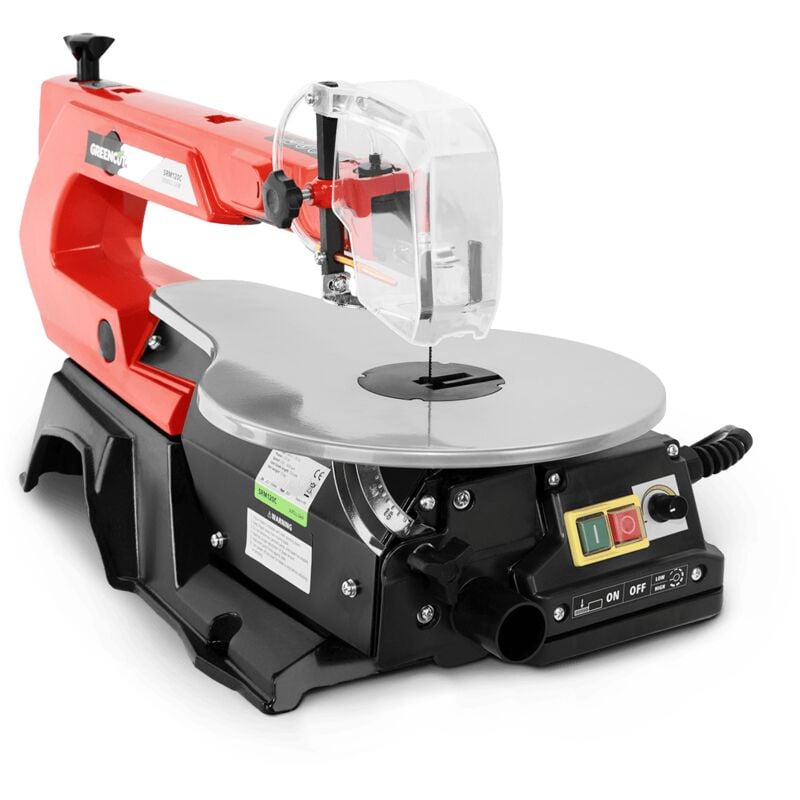 Green Cut - Sierra de marquetería eléctrica, motor 120W, velocidad variable 400-1650RPM, longitud hoja de la sierra 133mm - Greencut SRM120C