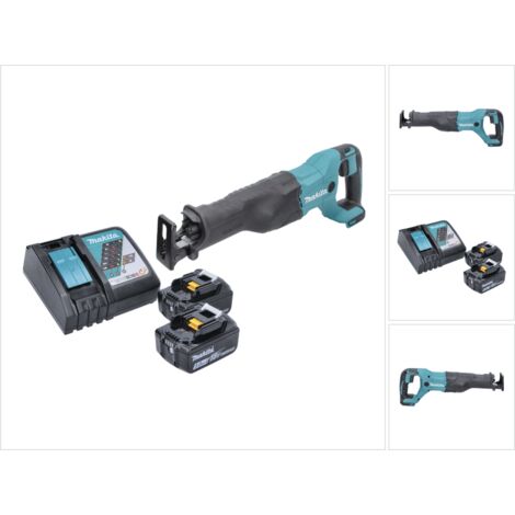 Sierra sable sin cable Makita DJR 186 RT 18 V + 2 baterías 5,0 Ah + cargador