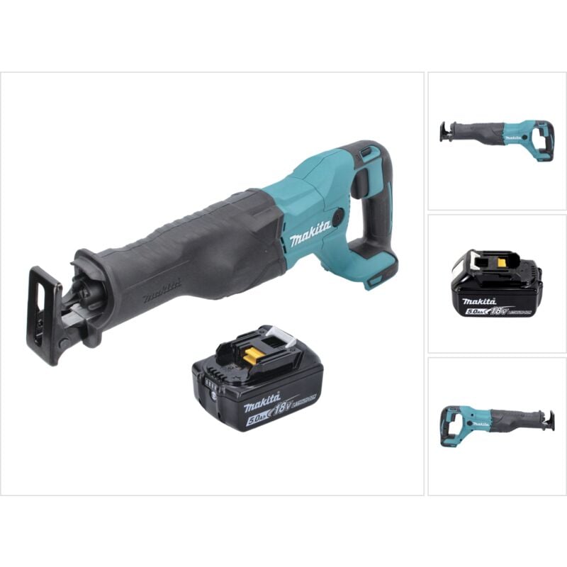 Sierra sable sin cable Makita djr 186 T1 18 v + 1x batería 5,0 Ah - sin cargador
