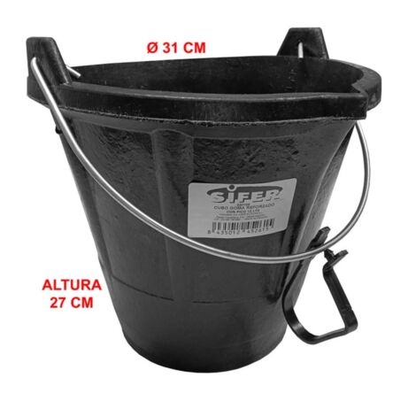 SIFER BEC SEAU EN CAOUTCHOUC RENFORCÉ 12 L 31x27cm