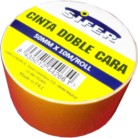 sifer cinta doble cara tejido vainilla 50mm x 10 m-roll ref.3295