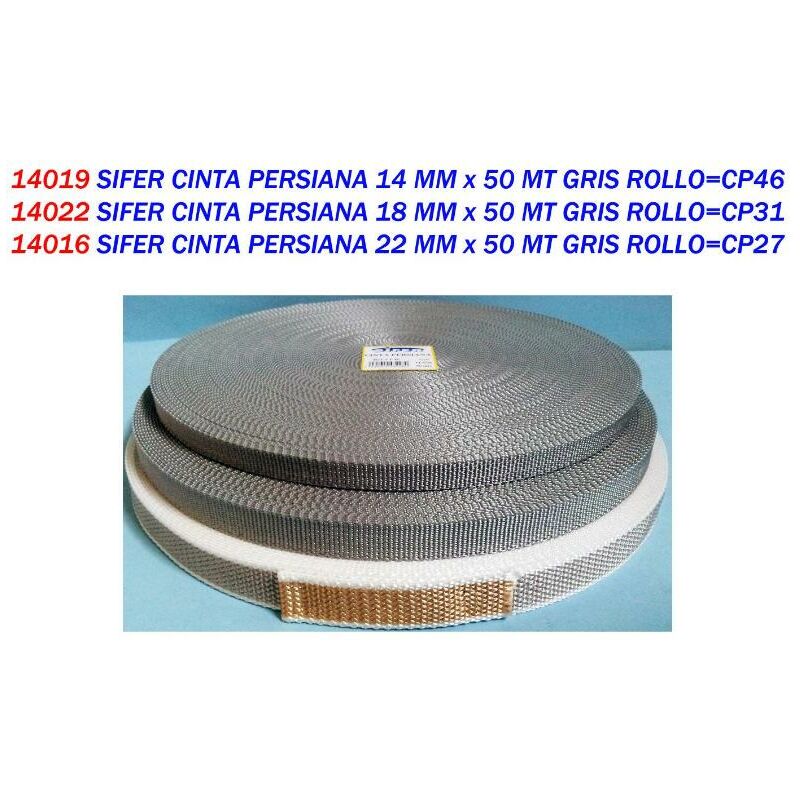 

sifer cinta persiana 14 mm x 50 mt gris rollo cp46 - Mibricotienda