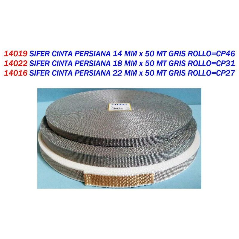 

MIBRICOTIENDA sifer cinta persiana 18 mm x 50 mt gris rollo cp31