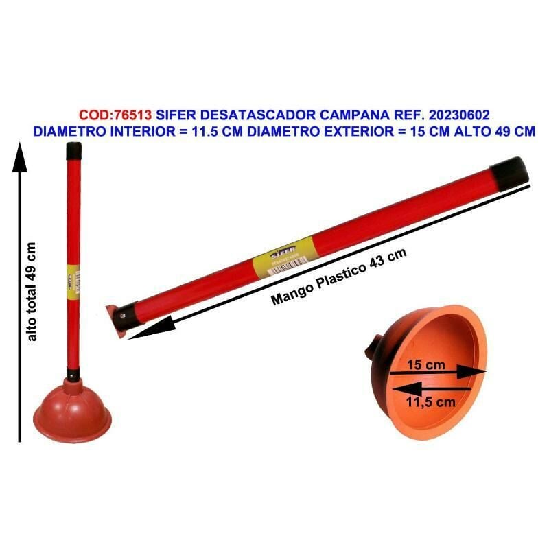 

sifer desatascador diamet.int 11.5cm-ext 15cm alto 49cm 20230602 - Mibricotienda