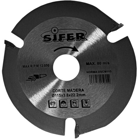 sifer disco corte madera-plastico-yeso c-tugteno 115 dscm115