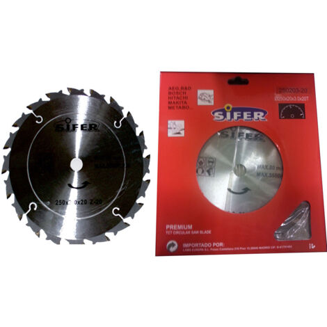 SIFER Disco Desbrozadora 250x20.0x3.0 Z20 250203-20
