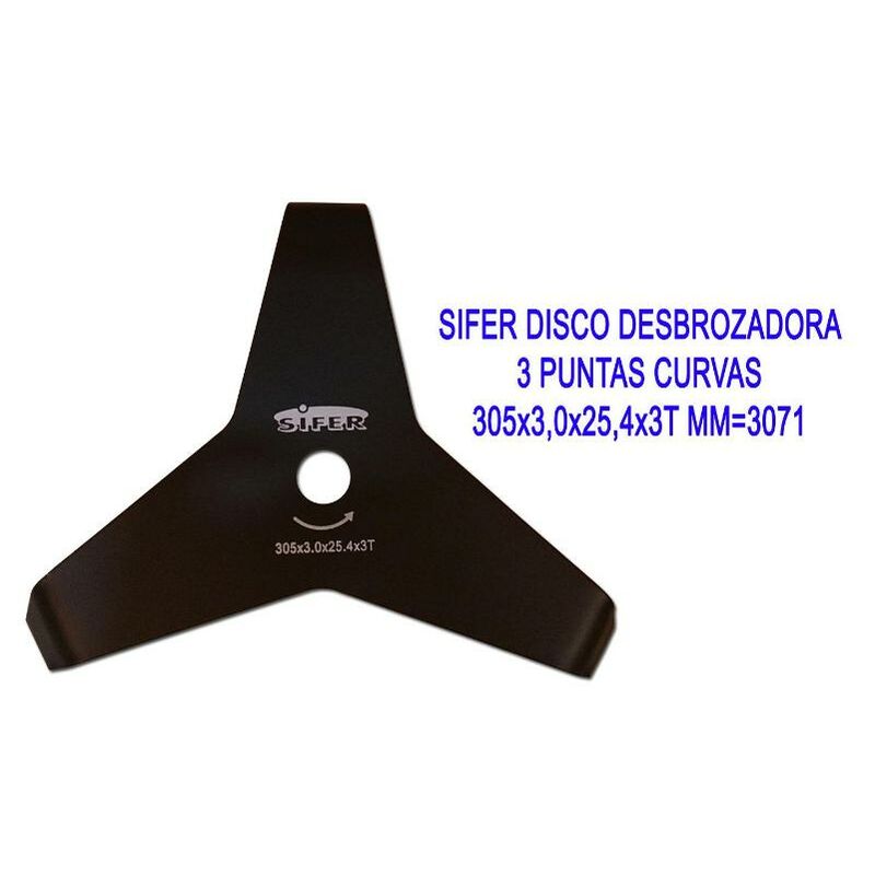 

sifer disco desbrozadora 3 puntas curvas 305x3,0x25,4x3t mm 3071 - Mibricotienda