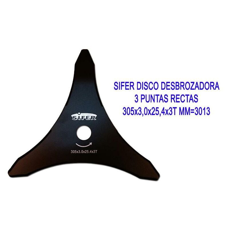

sifer disco desbrozadora 3 puntas rectas 305x3,0x25,4x3t mm 3013 - Mibricotienda