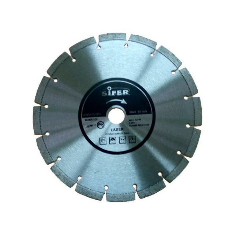 

sifer disco diamante 230 pastilla 10 mm segmentado laser 23010 - Mibricotienda
