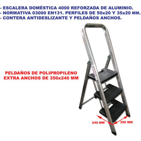 sifer escalera aluminio reforzada 3 peldaños anchos  4000-03001