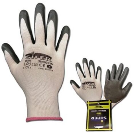 Sifer guante nitrilo gris doble capa nylon xxl talla 11