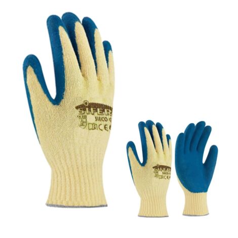 Sifer-Handschuh aus rauem Latex und blauer schnittfester Baumwolle T-7 Sieco/Goliat