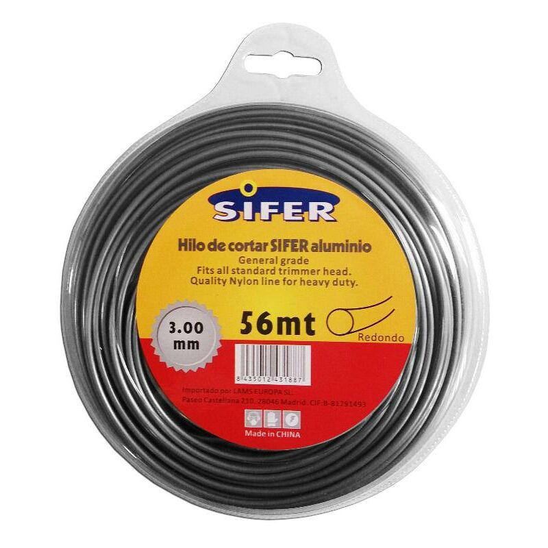 

sifer hilo desbrozadora aluminio redondo 3.00 mmx 56 mt 48222040 - Mibricotienda