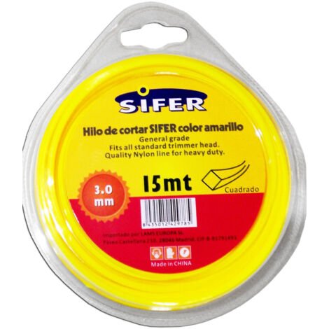 Sifer Hilo Desbrozadora Amarillo Cuadrado 3.00 mm x 15 m