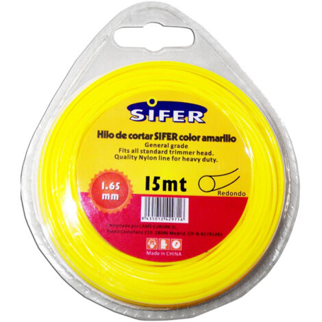 MIBRICOTIENDA sifer hilo desbrozadora amarillo redondo 1.65 mmx 15 mt 48222000