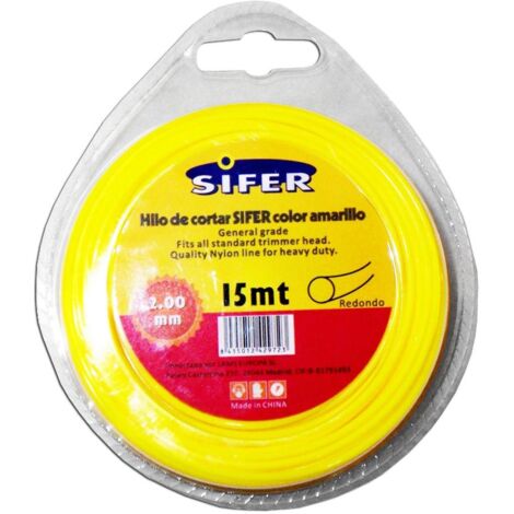 sifer hilo desbrozadora amarillo redondo 2.00 mmx 15 mt 48222001