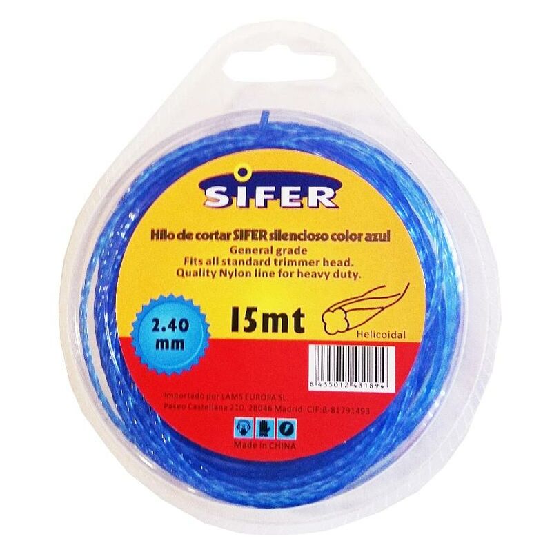 

sifer hilo desbrozadora azul silencio.helico.2.4mmx15 m 48222050 - Mibricotienda