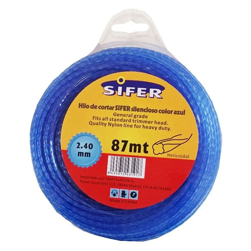 

sifer hilo desbrozadora azul silencio.helico.2.4mmx87 m 48222052 - Mibricotienda
