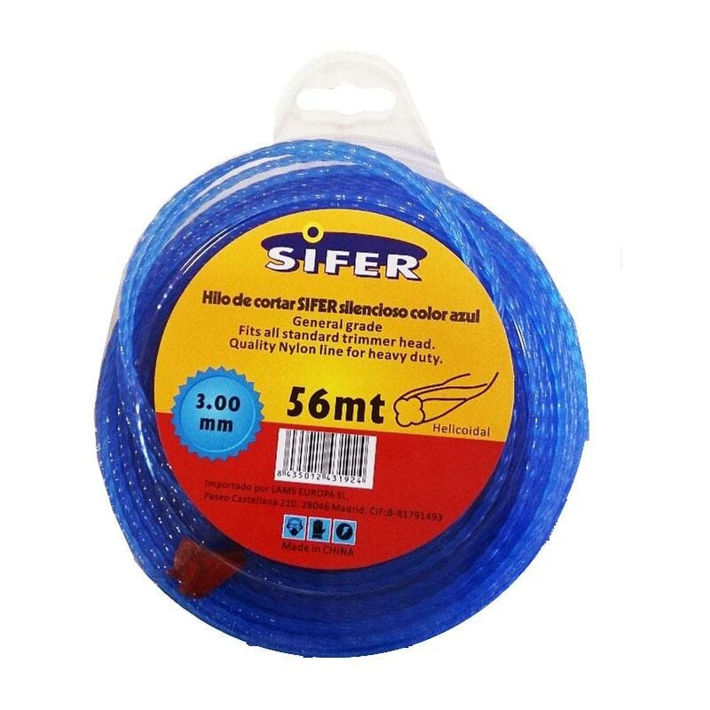 

sifer hilo desbrozadora azul silencio.helico.3.0mmx56 m 48222053 - Mibricotienda