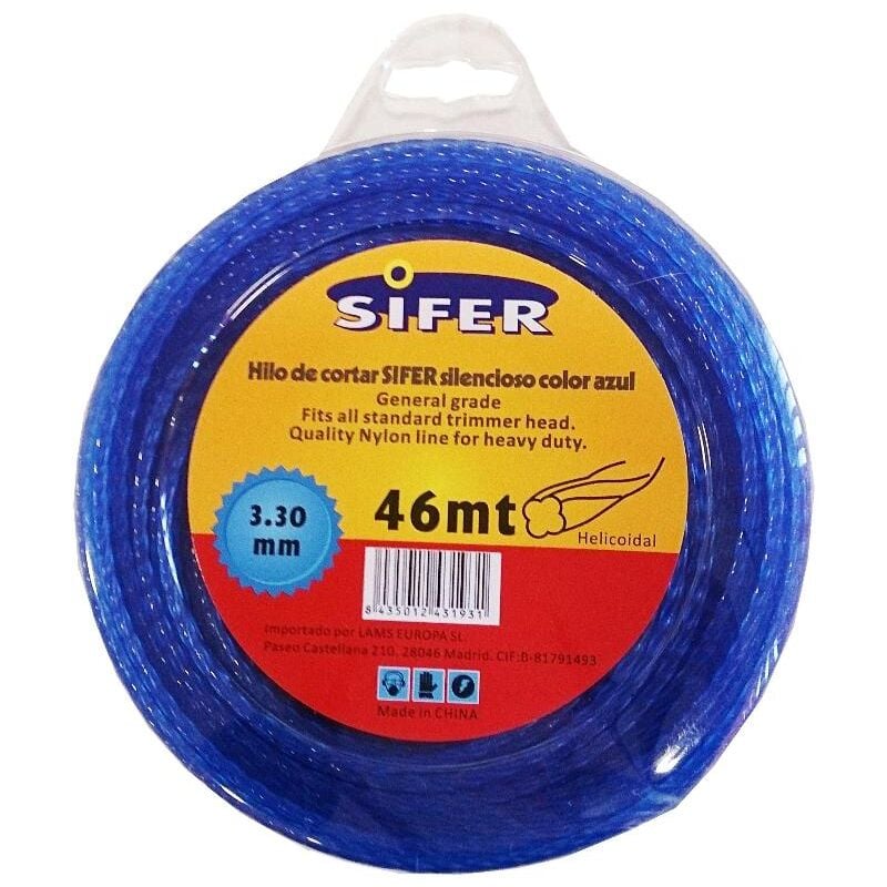 

sifer hilo desbrozadora azul silencio.helico.3.3mmx46 m 48222054 - Mibricotienda