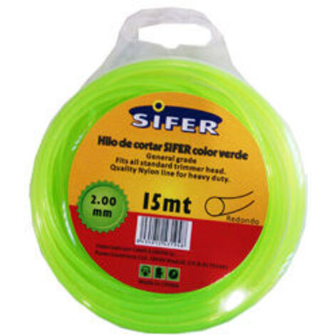 Sifer Hilo Desbrozadora Verde Redondo 2.00 mm x 15 m