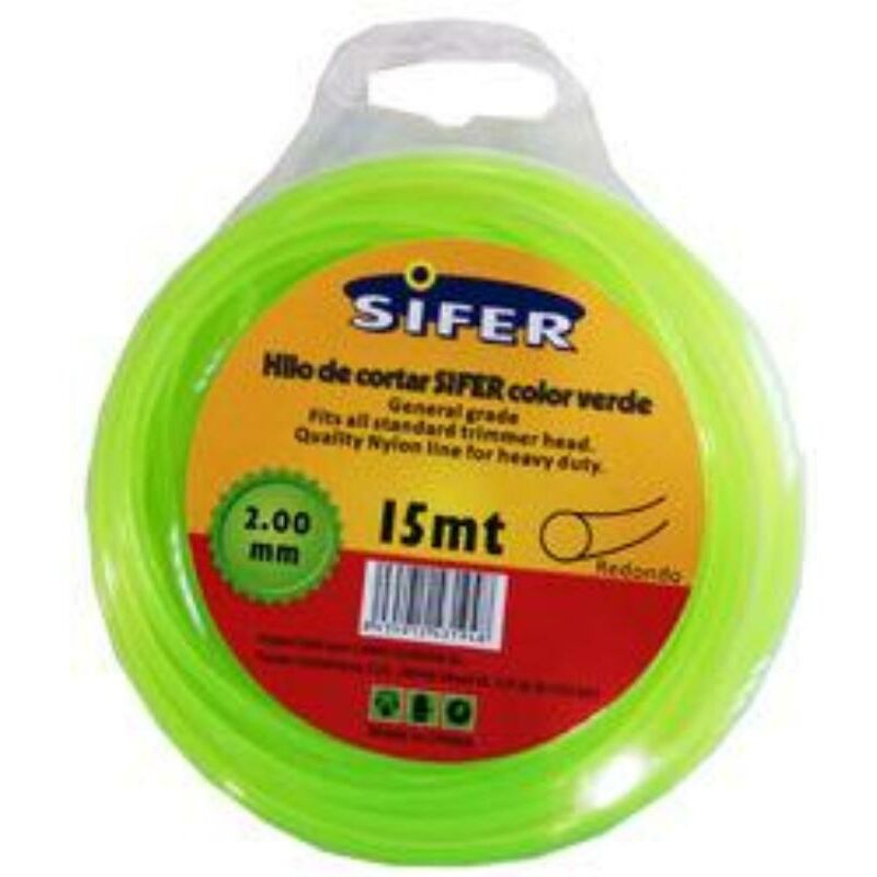 

sifer hilo desbrozadora verde redondo 2.00 mmx 15 mt 48222060 - Mibricotienda