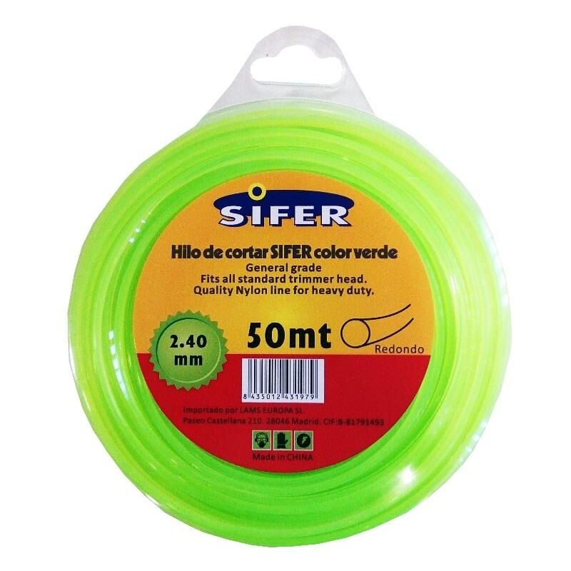 

MIBRICOTIENDA sifer hilo desbrozadora verde redondo 2.40 mmx 50 mt 48222063