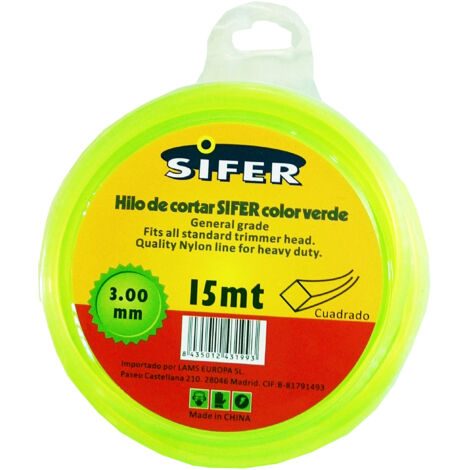 Sifer Hilo Desbrozadora Verde Redondo 3.00 mm x 15 m