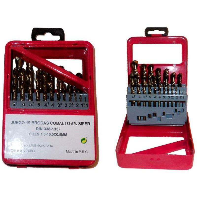 

sifer juego brocas cobalto de 1-10 19 und. h-1905-estuche metal - Mibricotienda