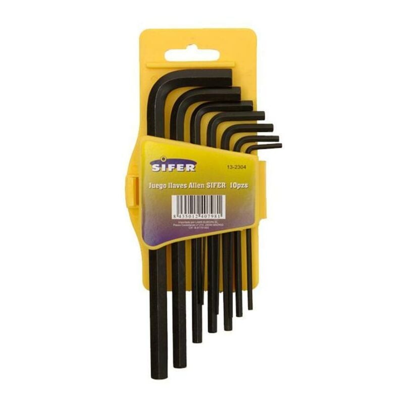 

MIBRICOTIENDA sifer juego llaves allen pavonada 10 piezas normal 13-2304