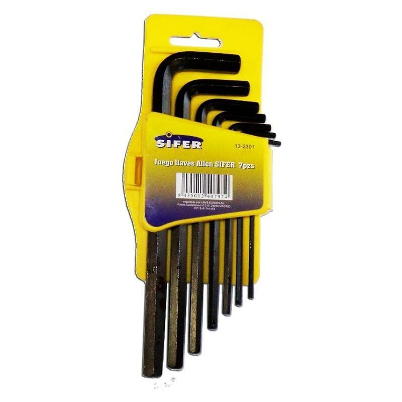 

MIBRICOTIENDA sifer juego llaves allen pavonada 7 piezas normal 13-2301