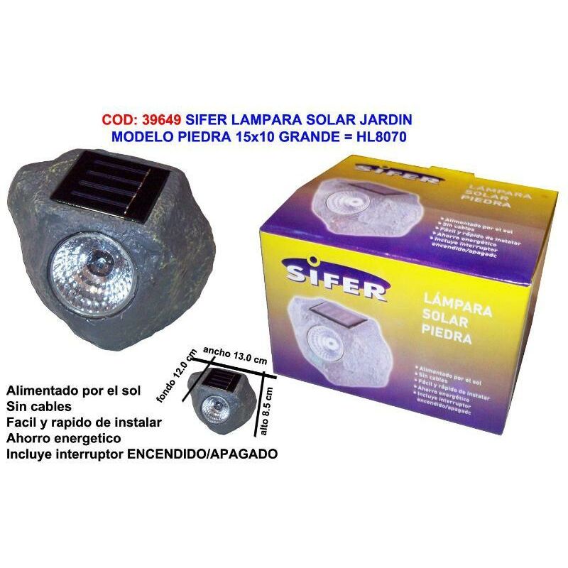 

sifer lampara solar piedra 15x10 grande hl8070 - Mibricotienda