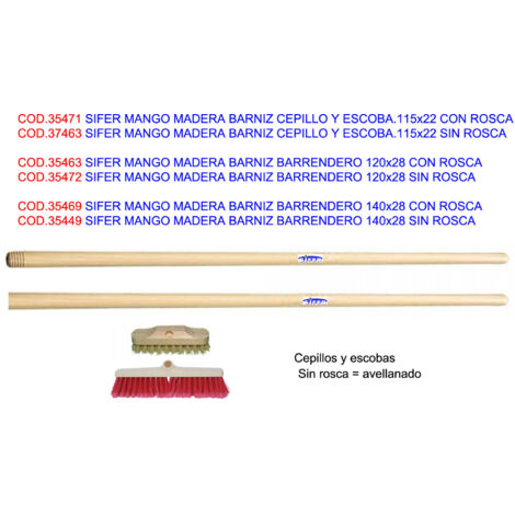sifer mango madera barniz cepillo-escoba-rastrillo 115x22 rosca