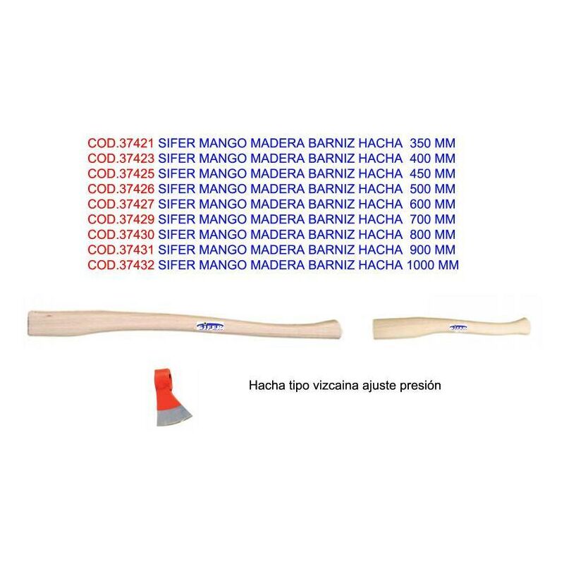 

sifer mango madera barniz hacha 800 mm - Mibricotienda