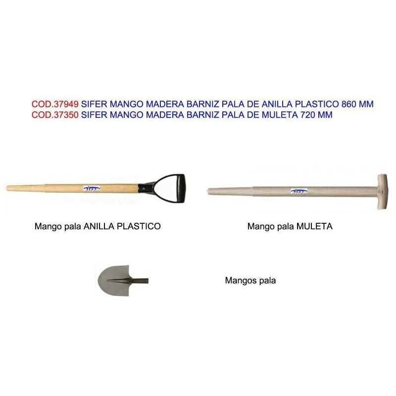 

sifer mango madera barniz pala de muleta 720 mm - Mibricotienda