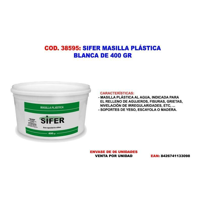 

Mibricotienda - sifer masilla plastica blanco 400 gr