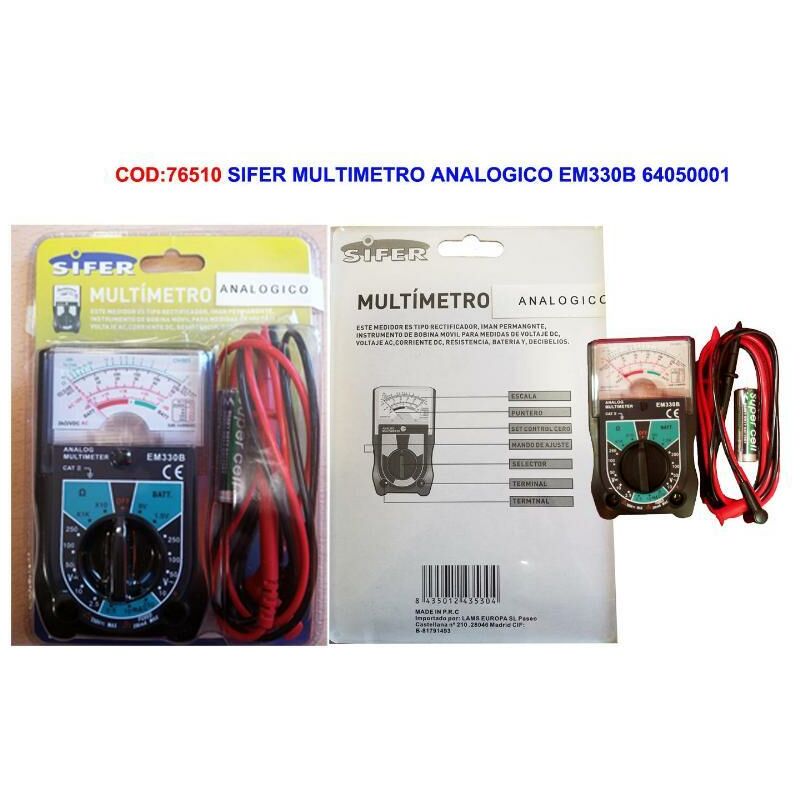 

sifer multimetro analogico em330b 64050001 - Mibricotienda